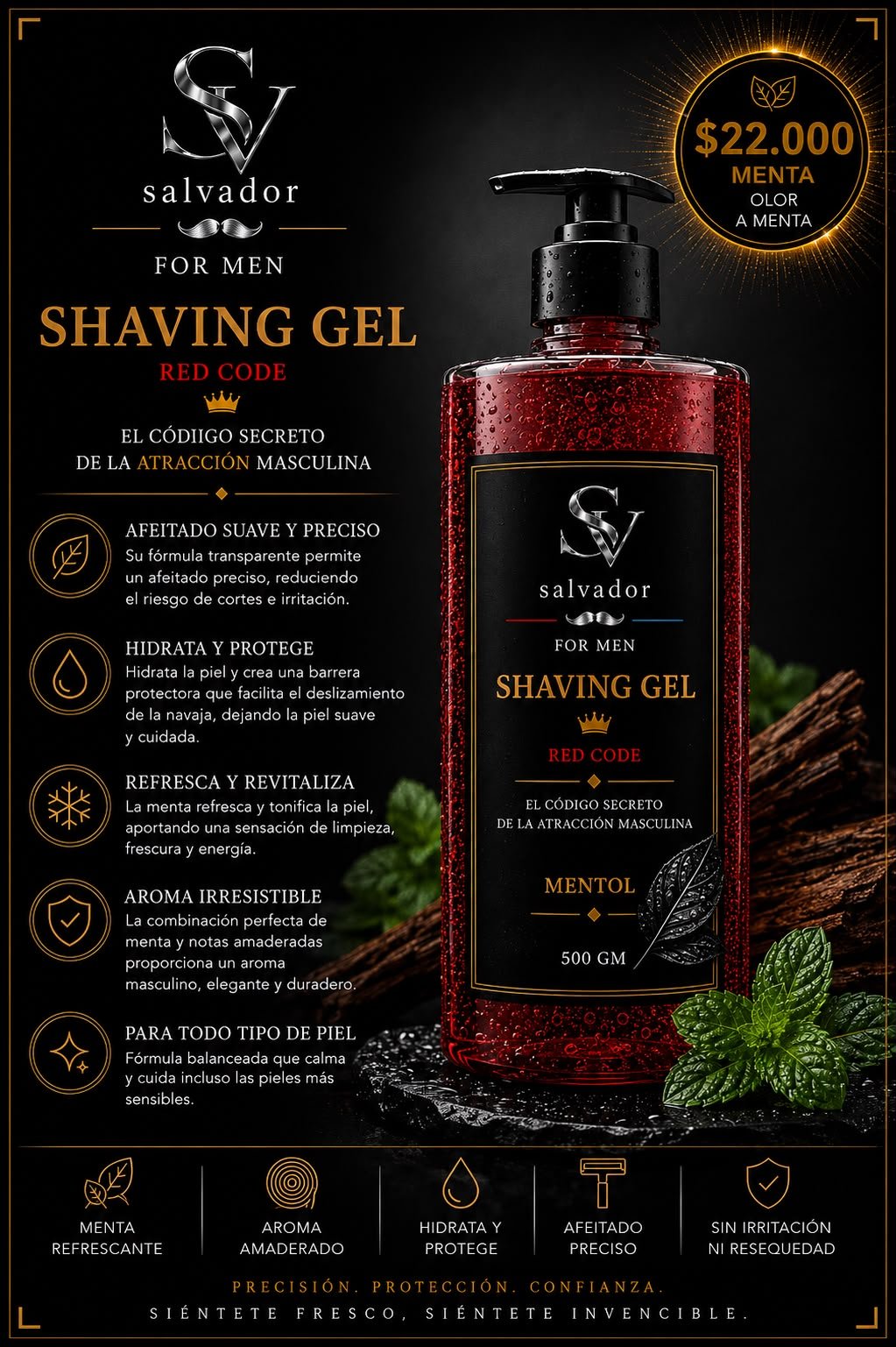 Gel de Afeitar Salvador For Men 500gm